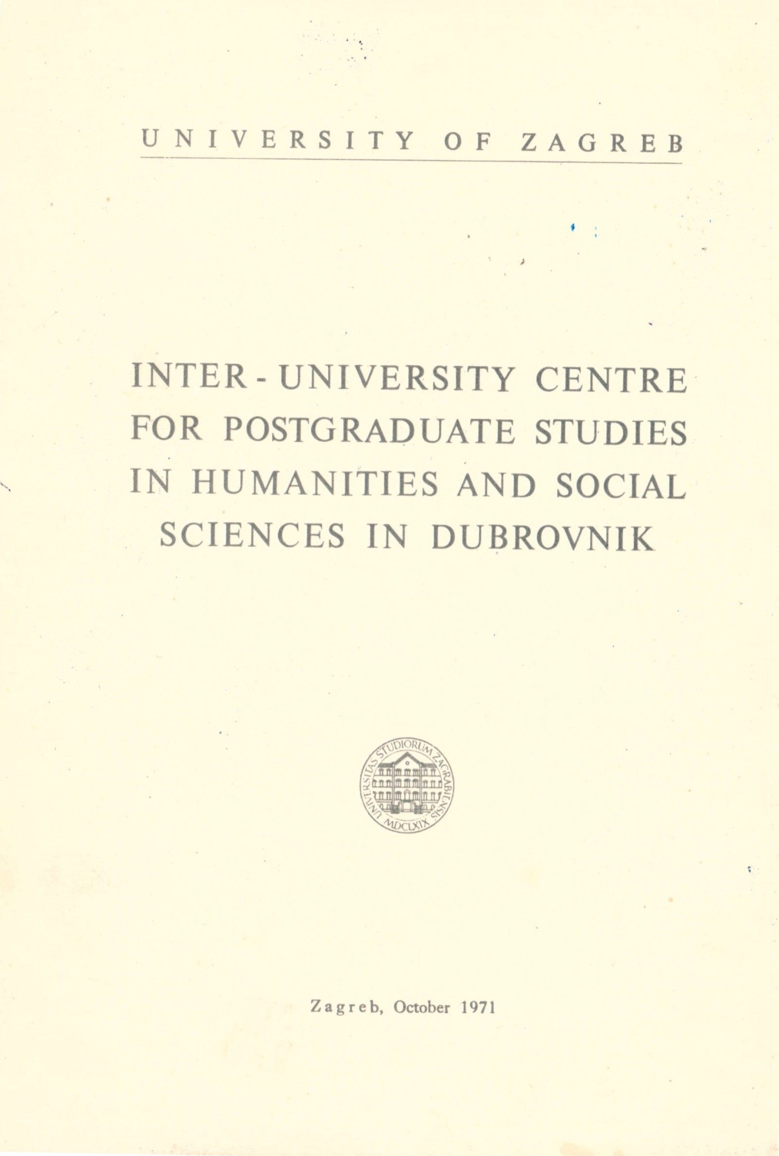 Inter-University Centre for Postgraduate Studies in Humanities and Social Sciences in Dubrovnik